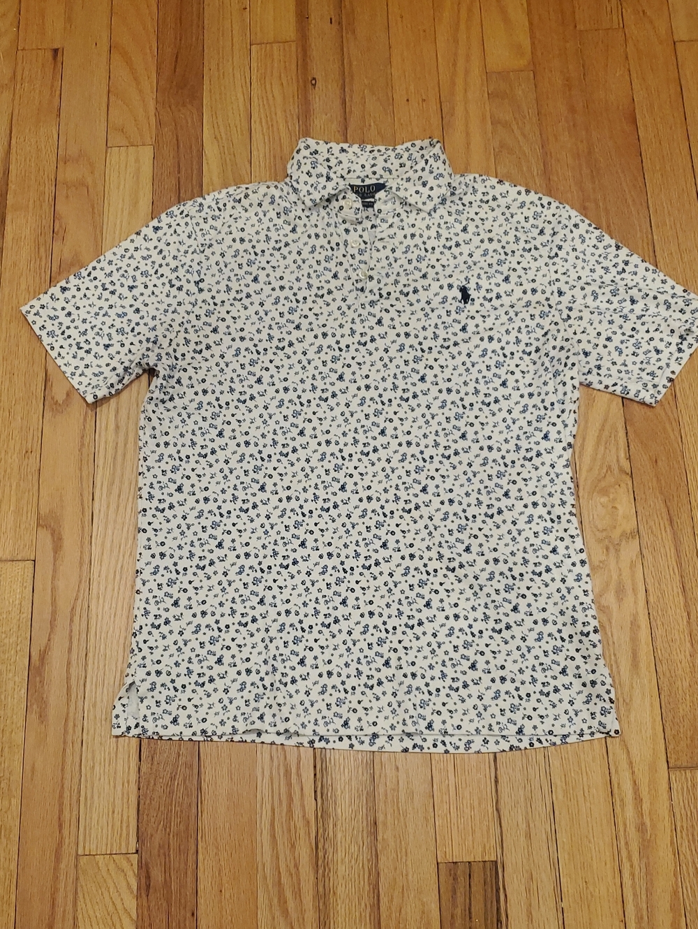 Polo by Ralph Lauren White Polo with Navy Floral Print